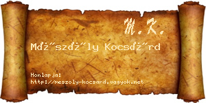Mészöly Kocsárd névjegykártya